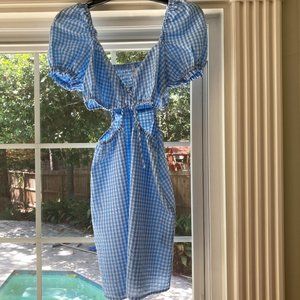 Blue Gingham dress with cutouts